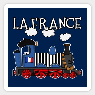 France Steam Train French Flag Magnet